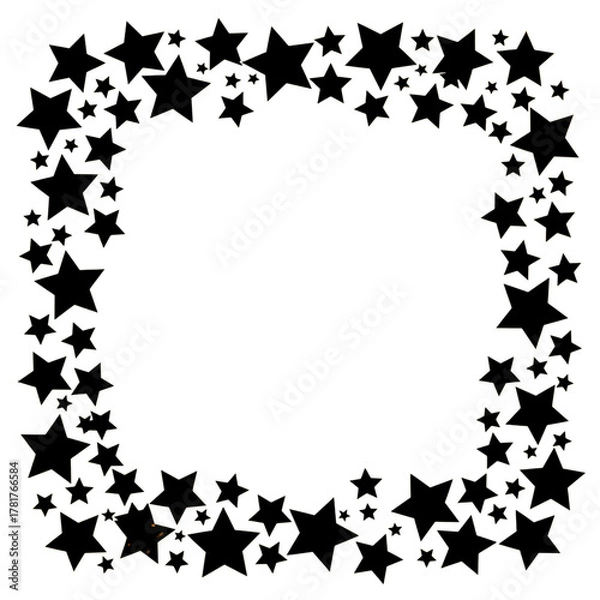 Fototapeta Elegant golden stars frame a celebratory space perfect for invitations, announcements, and festive designs