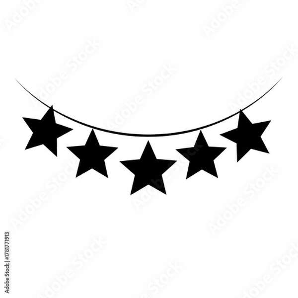 Fototapeta Celebrate success with a festive garland of sparkling stars, perfect for parties, awards, and achievements, adding a touch of magic and joy.