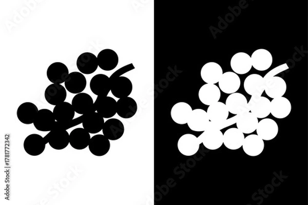 Obraz Minimal Black Pepper Silhouette Vector. Isolated Spice Icon on White Background