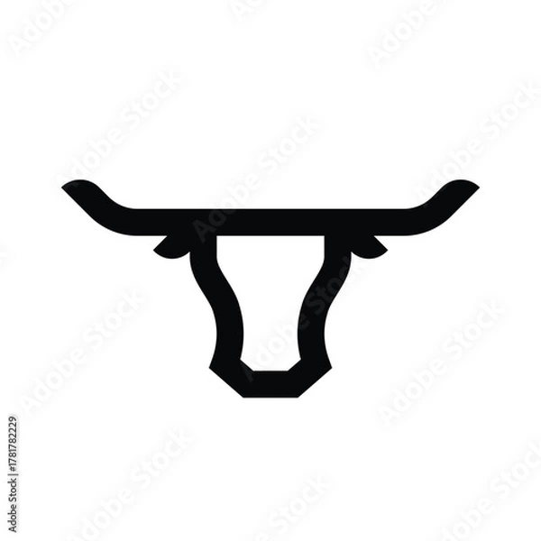 Fototapeta 🐂 Minimalist Abstract Bull Head or Longhorn Logo Icon