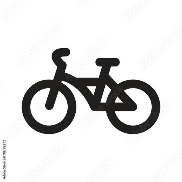 Fototapeta 🚴 Simple Black Silhouette Icon of a Bicycle or Cycling Sign