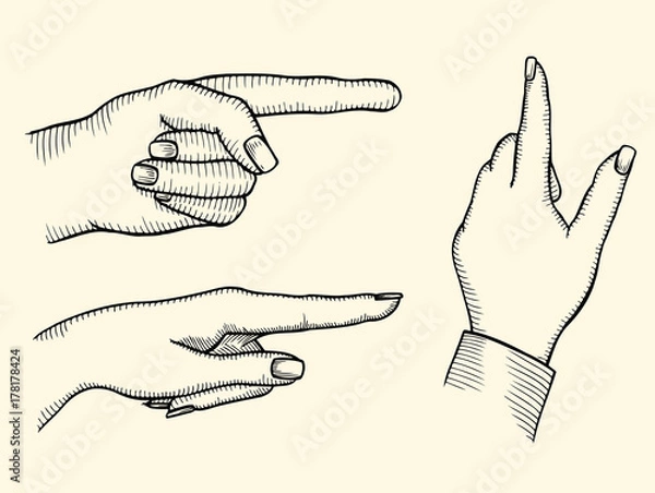 Fototapeta index finger shows gesture upward
