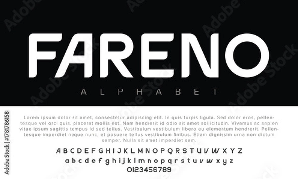 Fototapeta Fareno alphabet letters font for logo