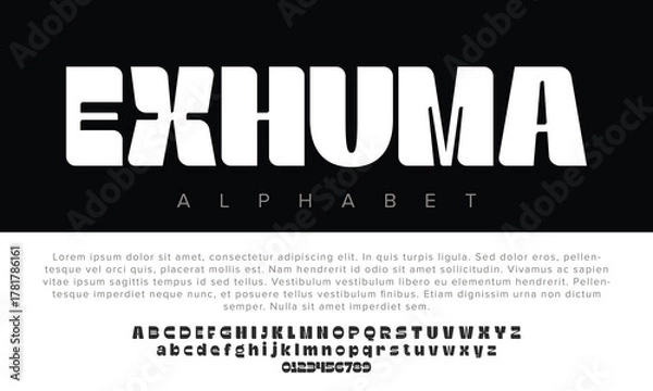 Obraz Exhuma alphabet letters font for logo