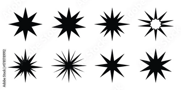 Obraz bethlehem starburst silhouette vector icon set