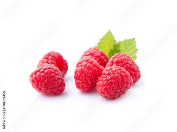 Obraz Sweet raspberry with leaves
