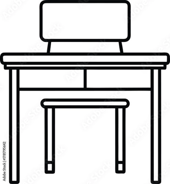 Obraz Teacher desk line art transparent background