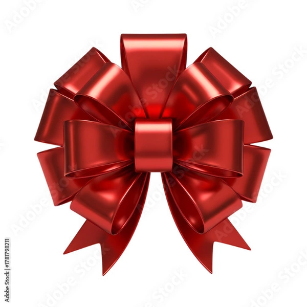 Obraz Stunning red satin bow for elegant gift presentation