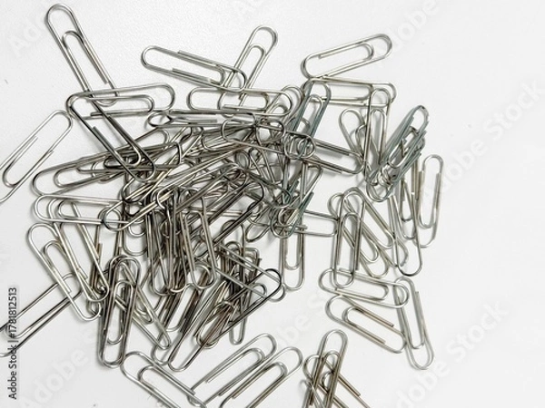 Obraz paper clips on white background