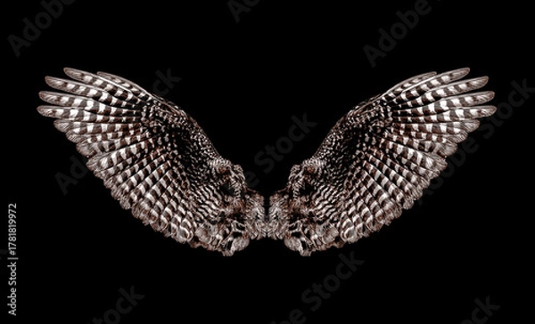 Obraz eagle wings on a black background