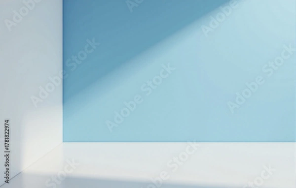 Fototapeta empty room with blue wall