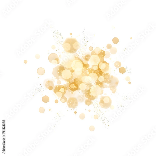 Fototapeta Shining bokeh isolated on transparent background. Christmas concept. illustration design.