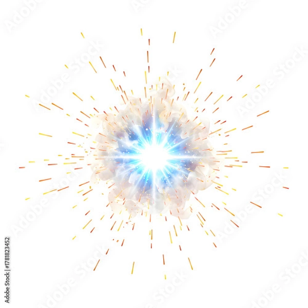 Obraz Metal Welding with sparks isolated on transparent background. illustration design.