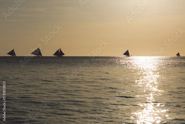 Fototapeta Boracay beach at sunset - Philippines