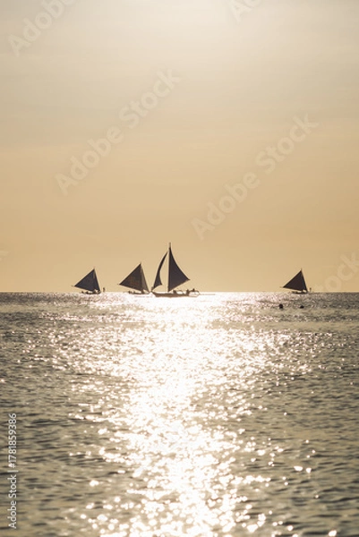 Fototapeta Boracay beach at sunset - Philippines