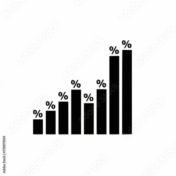 Fototapeta Percentage Growth Bar Graph Vector