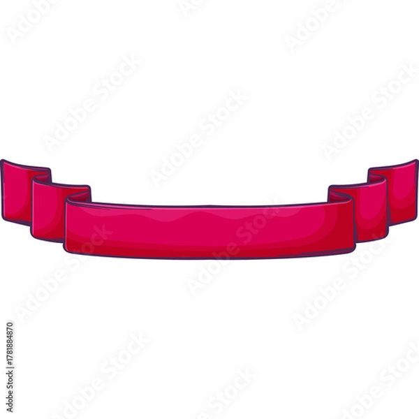 Fototapeta Crimson Red Pixel Art Ribbon Banner For Text Decoration With Transparent Background