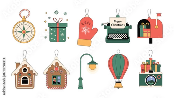 Fototapeta Holiday Delights: A collection of festive ornaments, capturing the joy and magic of the season.