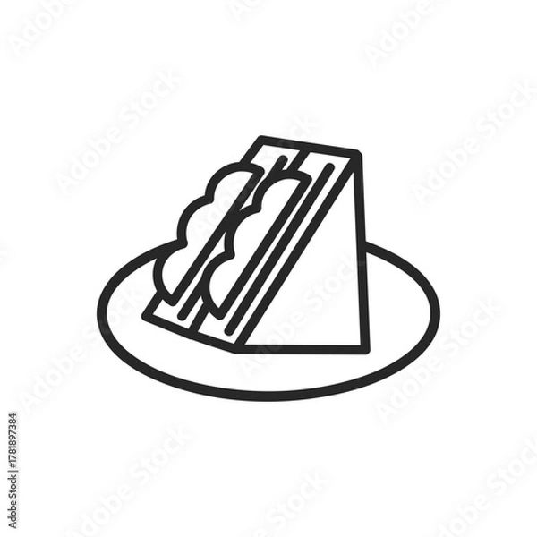 Fototapeta シンプルなサンドイッチのアイコン