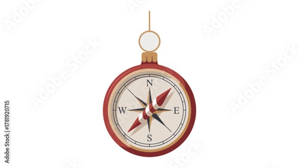 Fototapeta Guiding Direction: A classic compass points the way, its needle steady and true. A symbol of exploration and discovery.