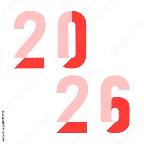 Fototapeta vector design of the year 2026 numbers