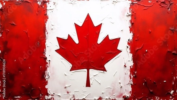 Obraz Canadian flag painted on the wall