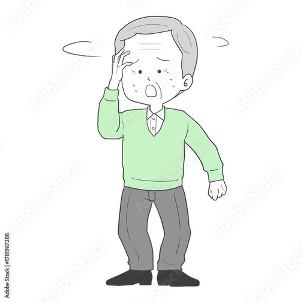 Fototapeta 道に迷ったシニア男性