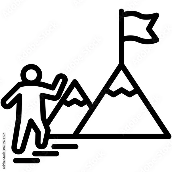 Fototapeta Ambition Mini Illustration Icon. Use For Modern Concept, Print, Ui, Ux Kit, Web And App Development. Vector Related To Business Finance, Management And More