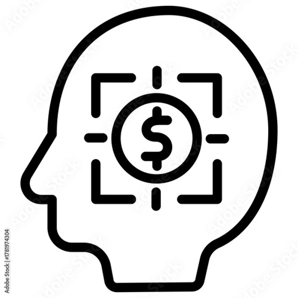 Fototapeta Focus Mind Mini Illustration Icon. Use For Modern Concept, Print, Ui, Ux Kit, Web And App Development. Vector Related To Business Finance, Management And More