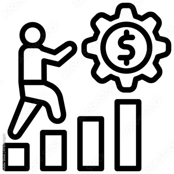 Fototapeta Perseverance Mini Illustration Icon. Use For Modern Concept, Print, Ui, Ux Kit, Web And App Development. Vector Related To Business Finance, Management And More