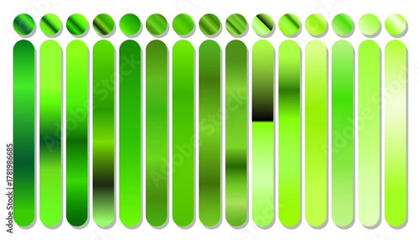 Obraz Collection of Gradient Swatches Featuring Various Shades of Green Hues