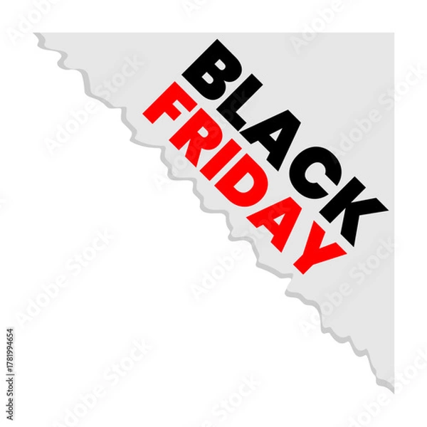 Obraz Black Friday Torn Paper Corner Graphic