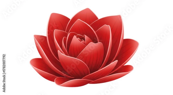 Fototapeta Vibrant red lotus flower isolated on transparent background for design