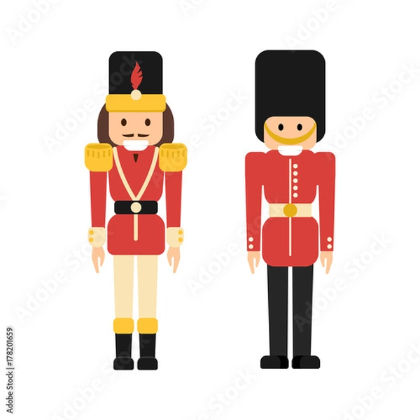 Fototapeta Nutcrackers soldiers in flat style