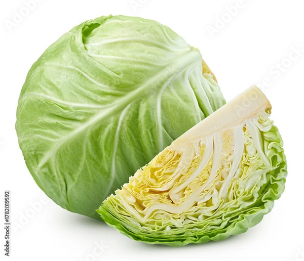 Obraz Cabbage isolated on white background