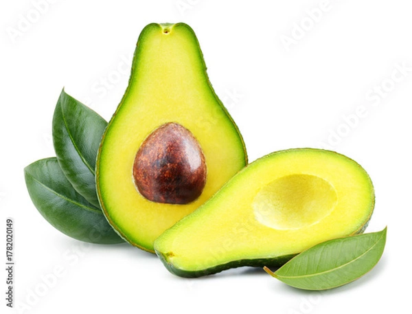 Obraz avocado with leaf Isolated
