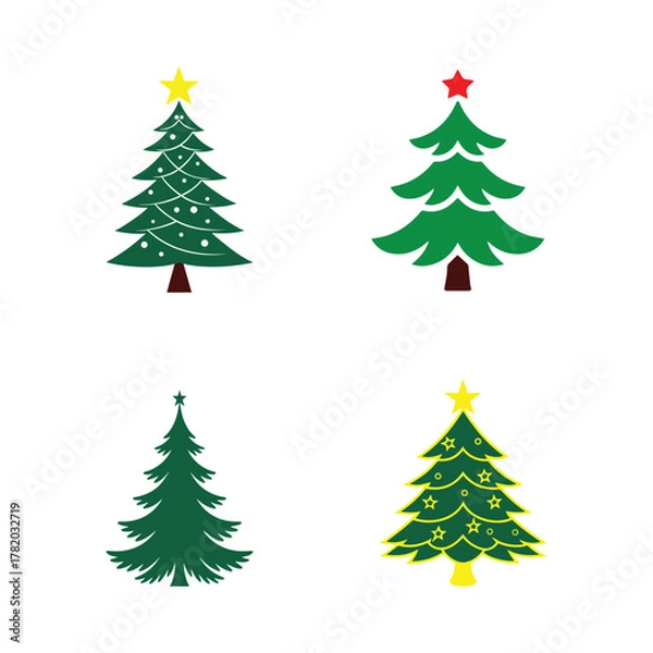 Obraz christmas tree vector illustration
