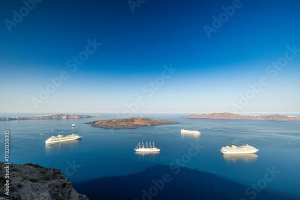 Obraz view of the bay of santorini