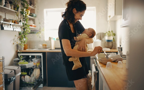 Obraz Mother bonding with her infant