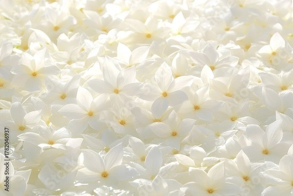 Fototapeta White Hydrangeas in a Minimalist Aesthetic, Creating a Serene Floral Display