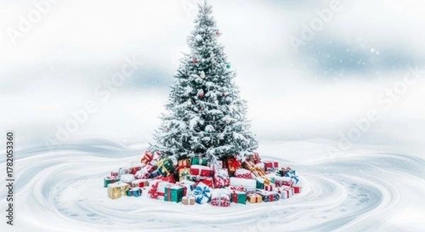 Fototapeta decorated christmas tree