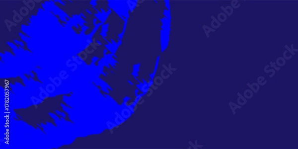 Fototapeta Brush stroke vector. Painted curves, isolated on blue background. Grunge textured design elements