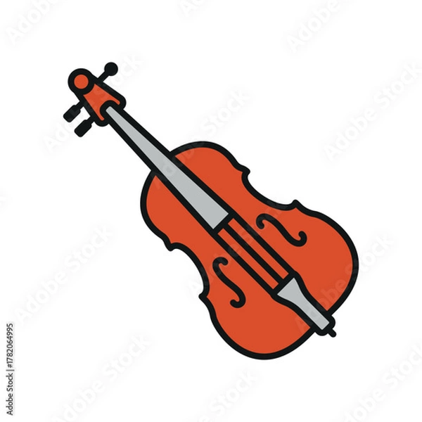 Obraz Cello icon for artistic composition and creative design sets.