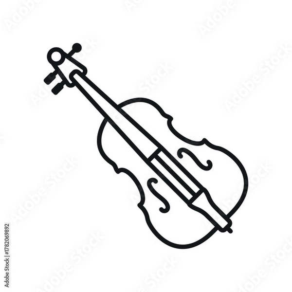 Obraz Cello icon for simple musical instrument and performance visuals.
