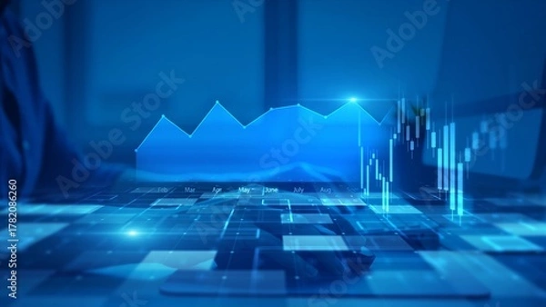 Obraz Digital Financial Analysis in a Blue Virtual Data Environment with Graphs