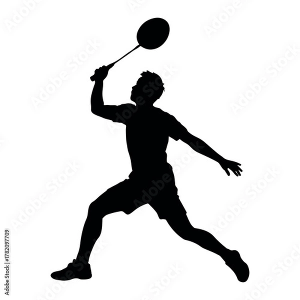 Obraz Badminton players playing racket 