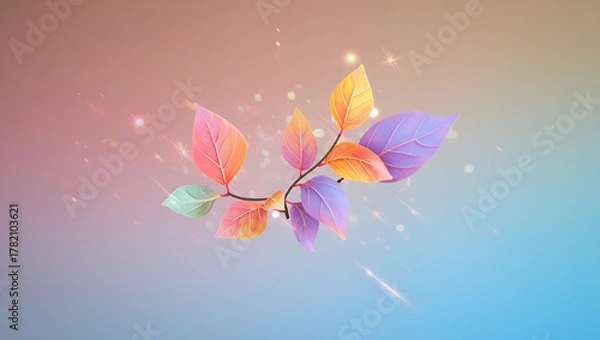 Obraz abstract leaves wallpaper for desktops, Generative AI