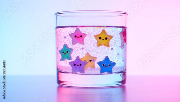 Obraz abstract colorful stars in water wallpaper for desktops, Generative AI