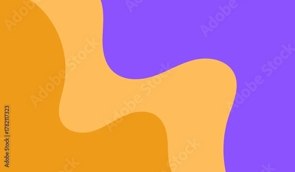Fototapeta Vibrant backdrop of flowing orange and purple shapes, perfect for modern designs and eye-catching presentations. A dynamic and colorful abstract pattern.