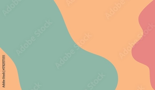 Fototapeta Soft pastel organic shapes create a modern, calming, and versatile abstract background perfect for design projects.